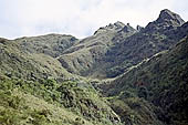 Inca trail, the climb to Runkuraqay Pass 